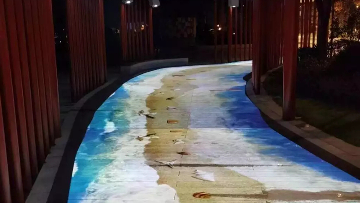 海洋沙滩主题地面互动長(cháng)廊展示